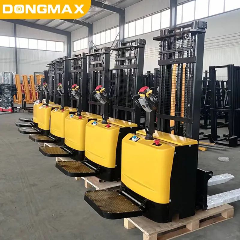 Full Electric Stacker Pallet Truck Stand On Drive Hydraulic Forklift 2Ton 1.6M 2